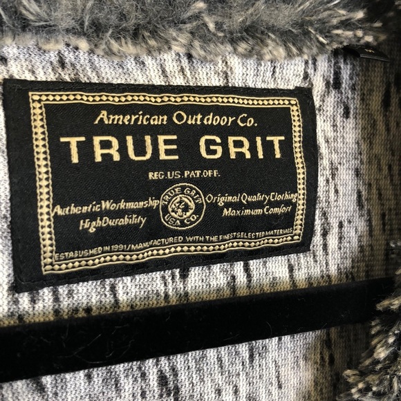 True Grit Silky Faux Fur Collar Jacket Snake Size M - Picture 3 of 4